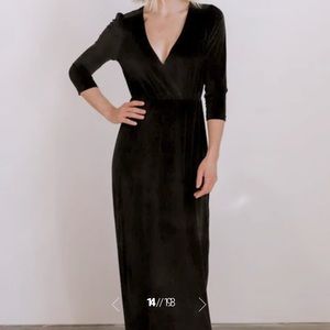 Baltic Born Black Velvet Maxi Dress